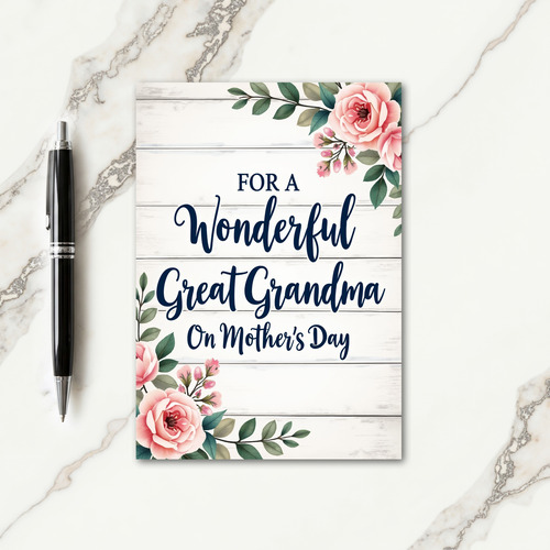 Rose Painted Mothers Day Card