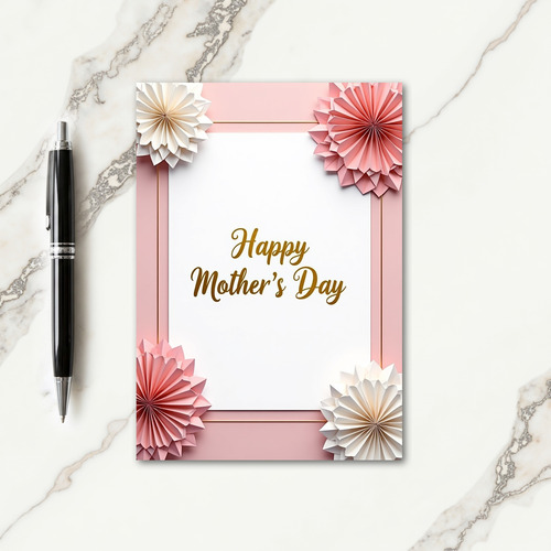 Rose Paper Mothers Day Card