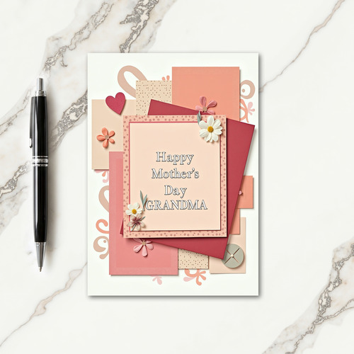 Rose Paper Mothers Day Grandma Card