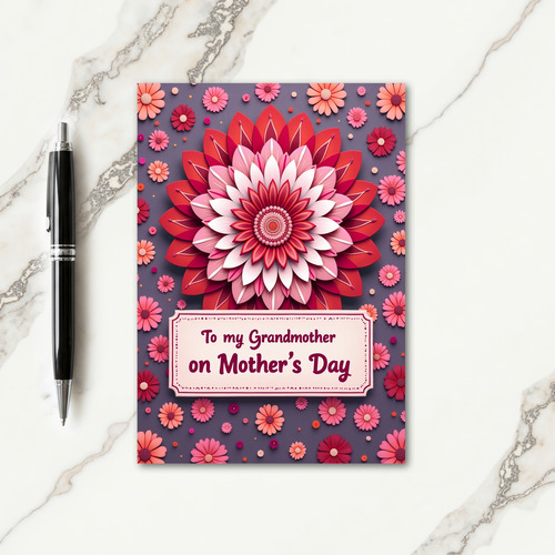 Rose Papercut Mothers Day Card