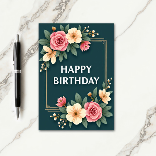 Rose Pastel Birthday Card