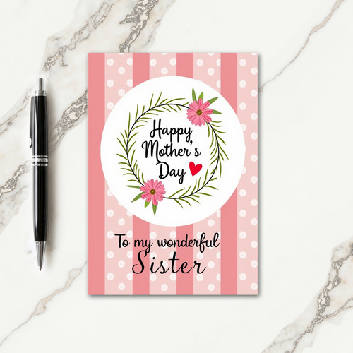 Rose Pattern Mothers Sister Card