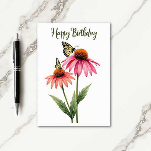 Rose Pink Birthday Floral Card