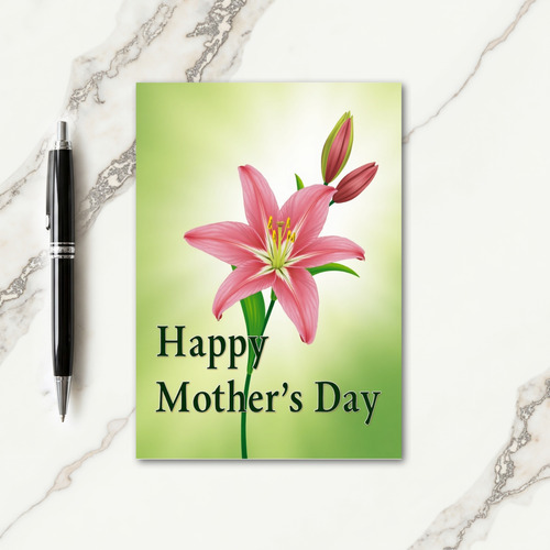 Rose Pink Blossom Mothers Day Card