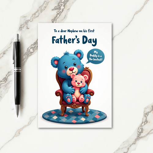 Rose Pink Daddys Day Love Card