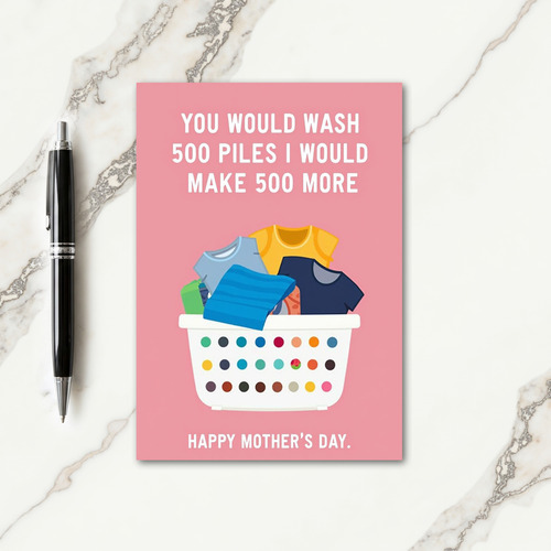 Rose Pink Mothers Day Chore Card
