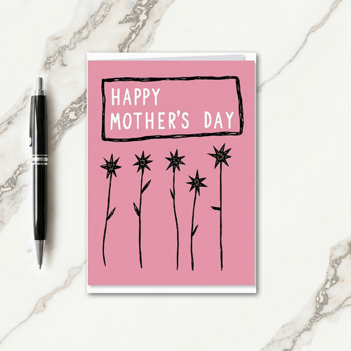 Rose Pink Mothers Day Floral Card