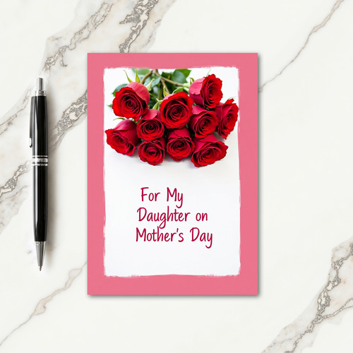 Rose Pink Mothers Day Greeting Card
