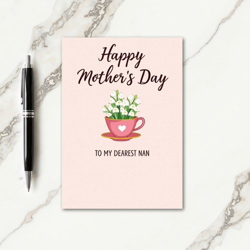 Rose Pink Mothers Day Heart Card