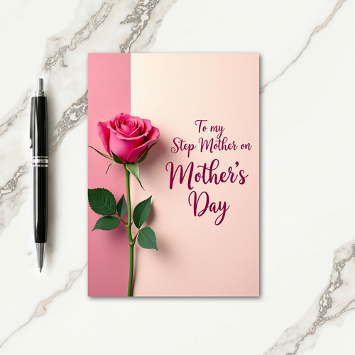 Rose Pink Step Mothers Day Card