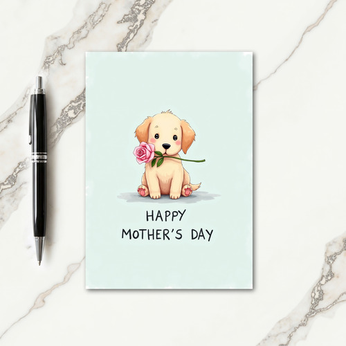 Rose Pup Sweet Mothers Day Card