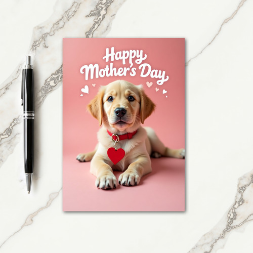 Rose Puppy Mothers Day Card