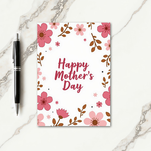 Rose Script Mothers Day Card