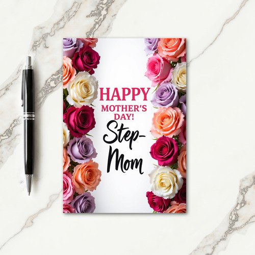 Rose Stepmom Mothers Day Card