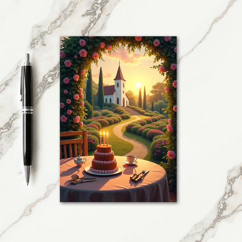 Rose Sunset Birthday Card