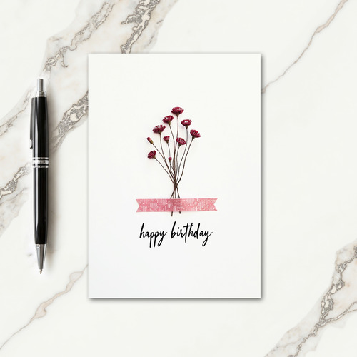 Rose Tape Floral Birthday Card