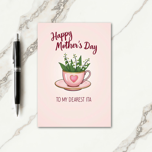 Rose Teacup Hearts Mothers Day Card