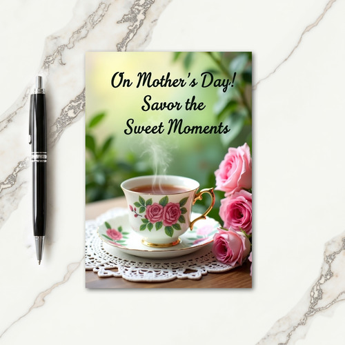 Rose Teacup Mothers Day Card