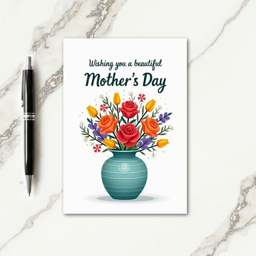 Rose Tulip Mothers Day Design Card