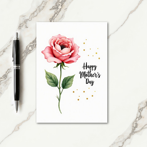 Rose Watercolor Mothers Day Card