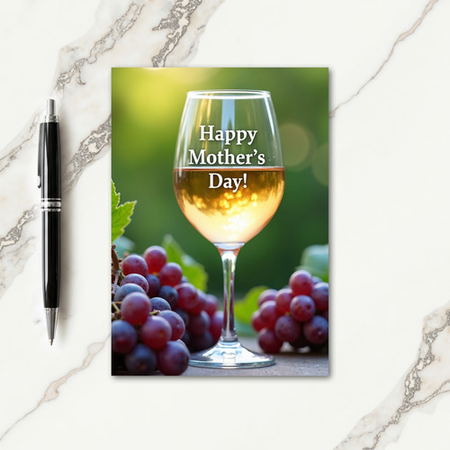 Rose Wine Mothers Day Card