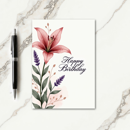 Roseate Floral Birthday Card