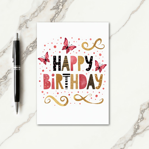 Roseate Winged Birthday Card