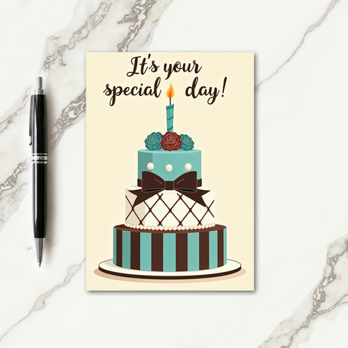 Rosette Cake Birthday Card
