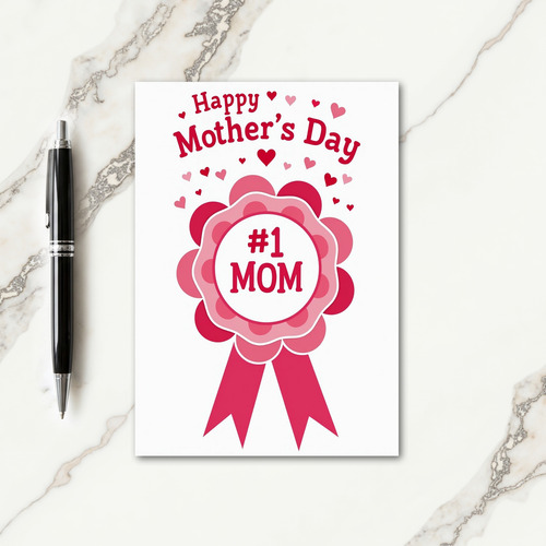 Rosette Mothers Day Number One Mom Card