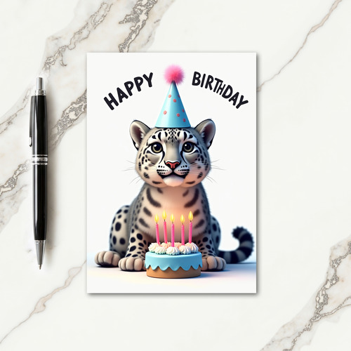 Rosetted Feline Party Card