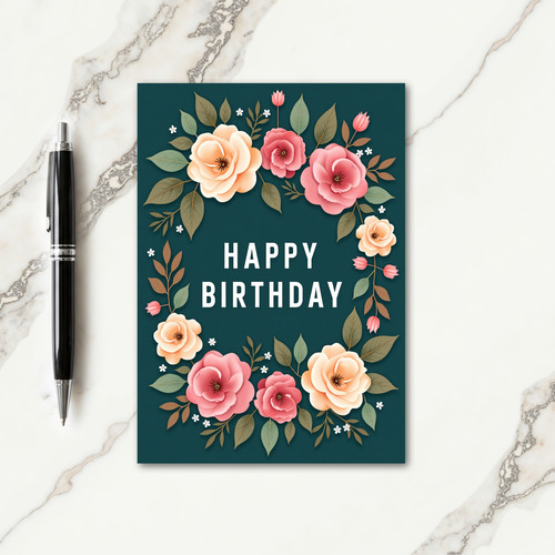 Rosy Birthday Wishes Card