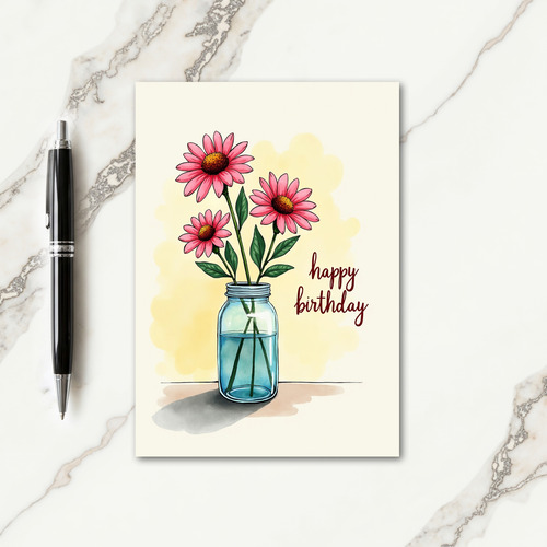Rosy Blossom Birthday Card