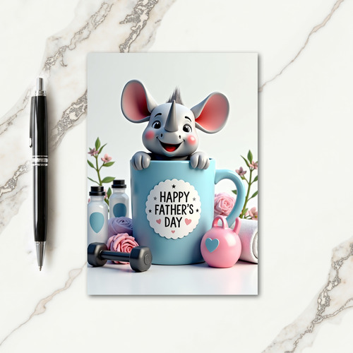 Rosy Fathers Day Kettlebell Card