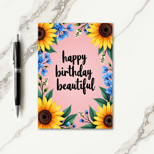 Rosy Floral Birthday Card