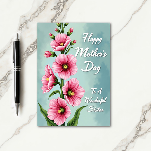 Rosy Floral Mothers Day Message Card