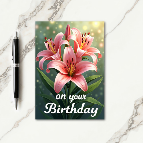 Rosy Gradient Birthday Card