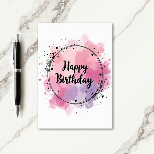Rosy Lavender Birthday Card