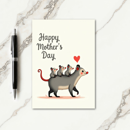 Rosy Marsupial Mothers Day Card