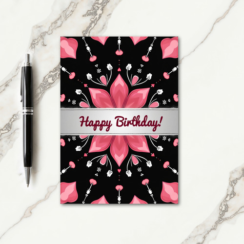 Rosy Pink Birthday Scene Card