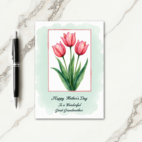 Rosy Pink Mothers Day Flower Card