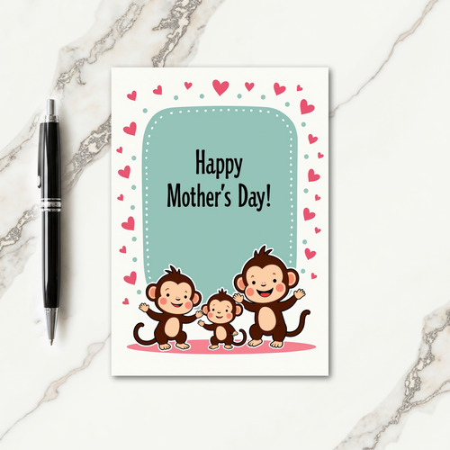 Rosy Simian Mothers Day Card