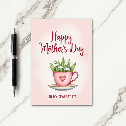 Rosy Teacup Mothers Day Card