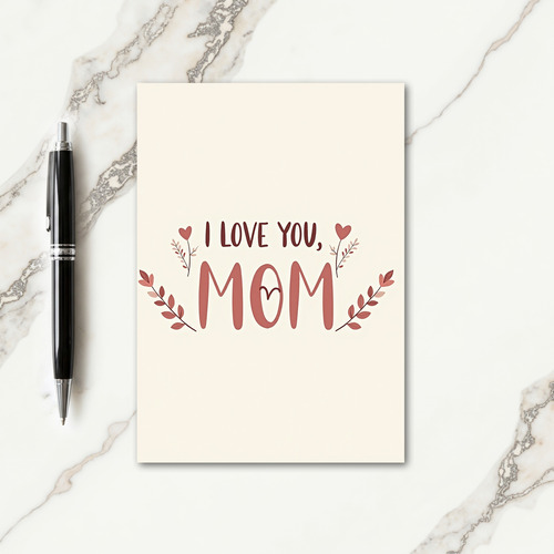 Rosy Terracotta Mom Hearts Card