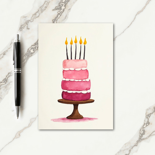 Rosy Tiered Birthday Card