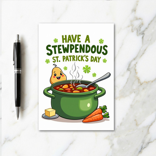 Round Stew St Patricks Day Card