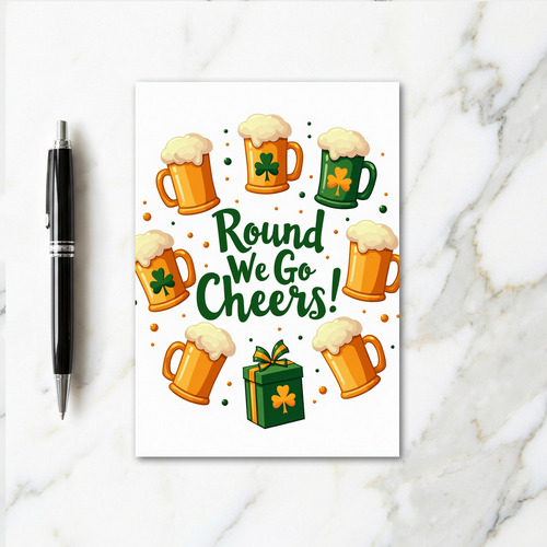 Round We Go Cheers Beer Card