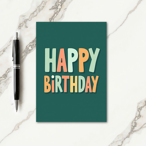 Rounded Lettering Birthday Card