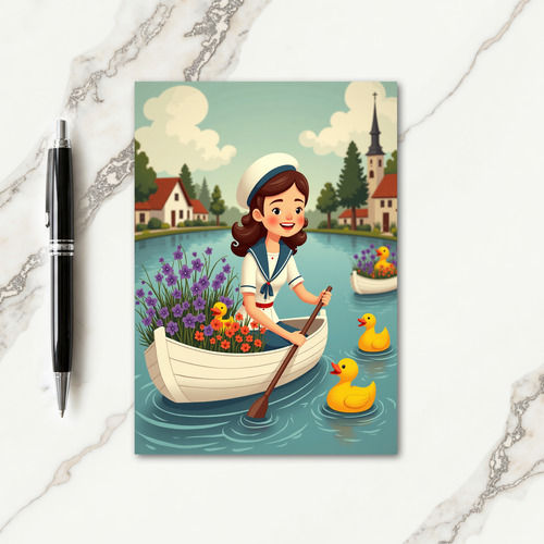 Rowboat Adventure Scene Card
