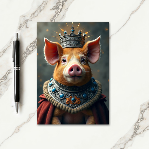 Royal Piglet Birthday Card