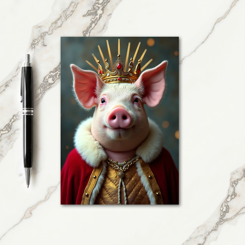 Royal Swine Sweet Birthday Card